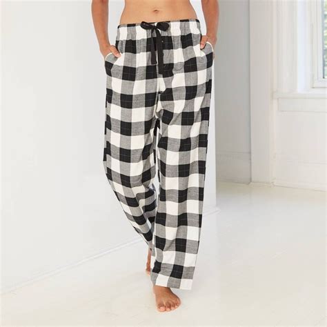 flannel pj pants black and white|flannel joggers pajama pants women's.